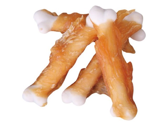 White Calcium Bone Twisted by Chicken VPC-45 - Chicken Jerky dog treats OEM from China
