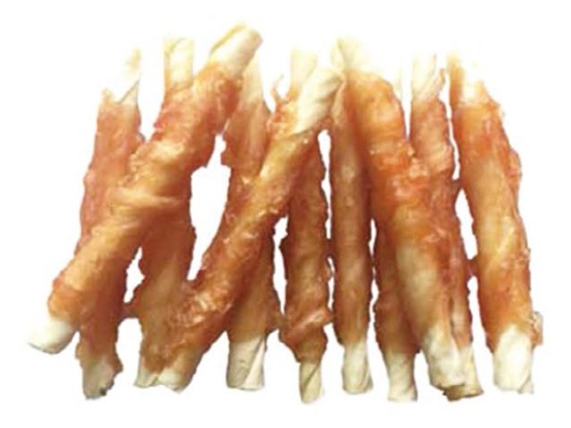Soft Porkhide Stick Twisted by Chicken VPC-51 - Chicken Jerky dog treats OEM from China